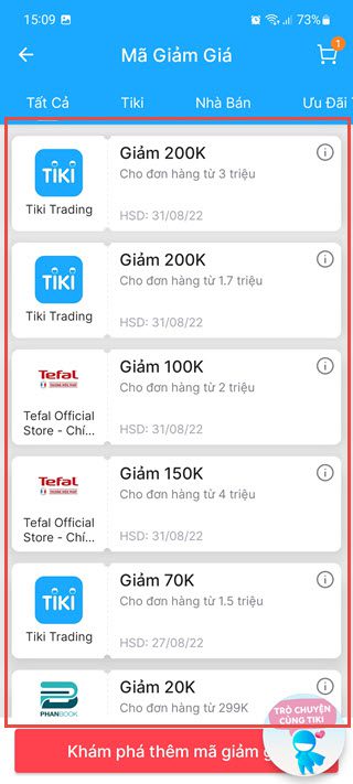 Cách lấy mã giảm giá Tiki cho khách hàng mới