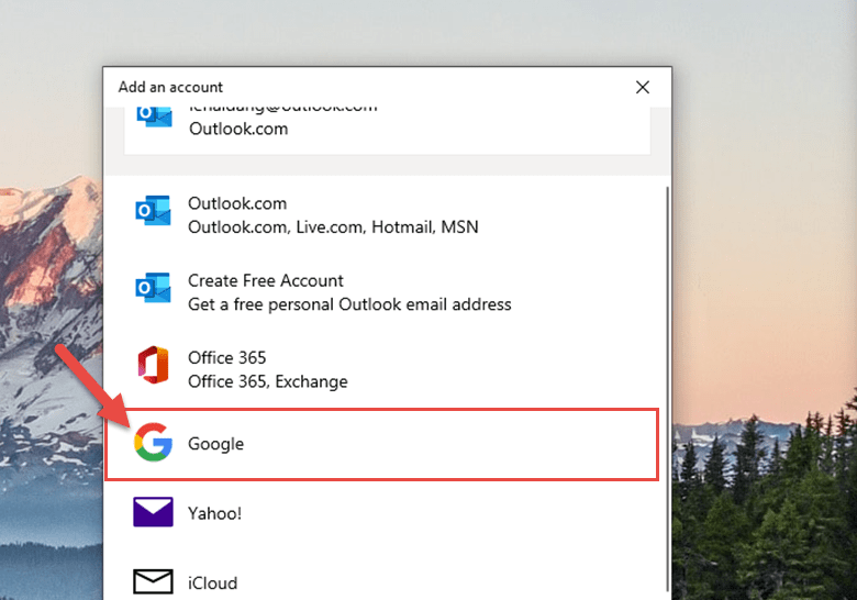 Cách đăng nhập gmail trên ứng dụng Mail Windows