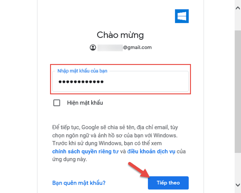 Cách singin gmail bên trên phần mềm Mail Windows