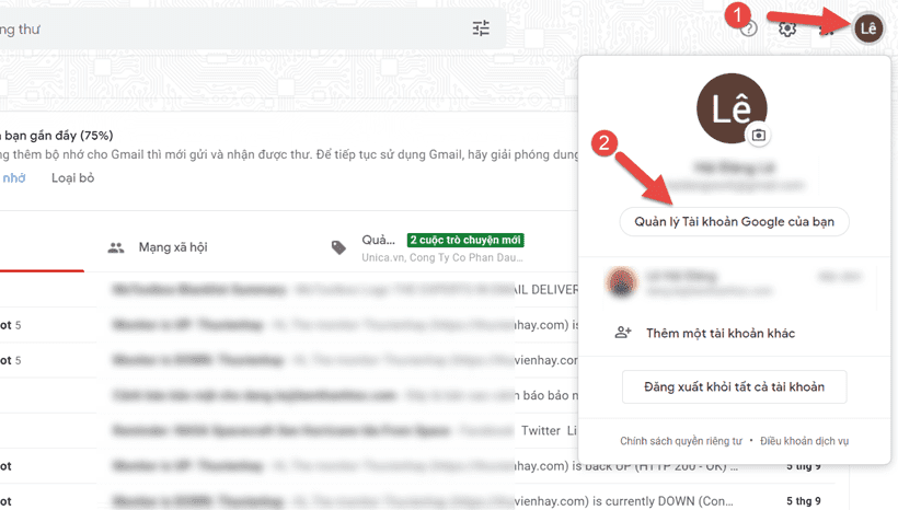 Cách bảo mật Gmail 2 lớp